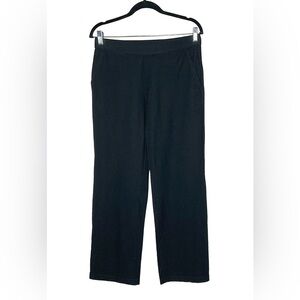 Eileen Fisher Black Washable Stretch Crepe Straight Work Pant with Pockets, SP